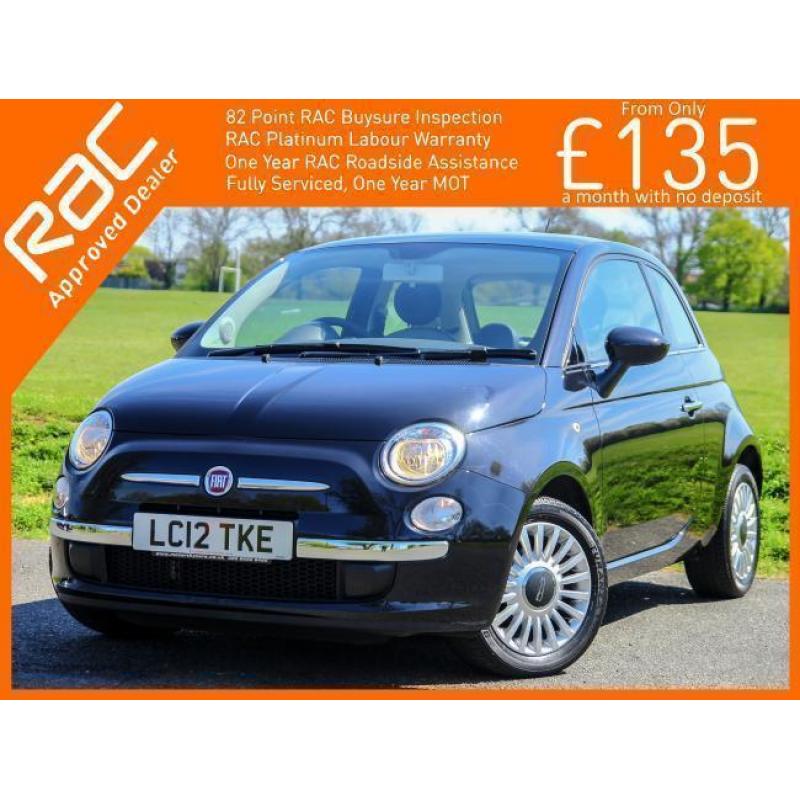 2012 Fiat 500 1.2 Lounge 5 Speed Sunroof Bluetooth Air Con Just 1 Lady Owner Onl