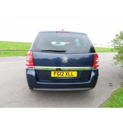 2012 12 VAUXHALL ZAFIRA 1.7 EXCLUSIV CDTI ECOFLEX 5 DOOR 108 BHP DIESEL