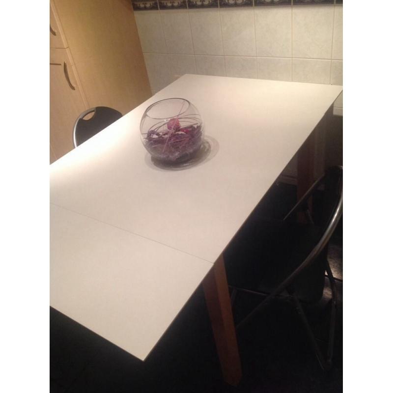 New White Folding Dining Table