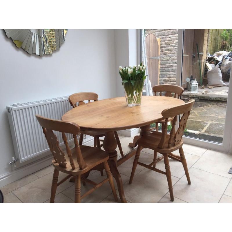 Lovely solid pine table and chairs