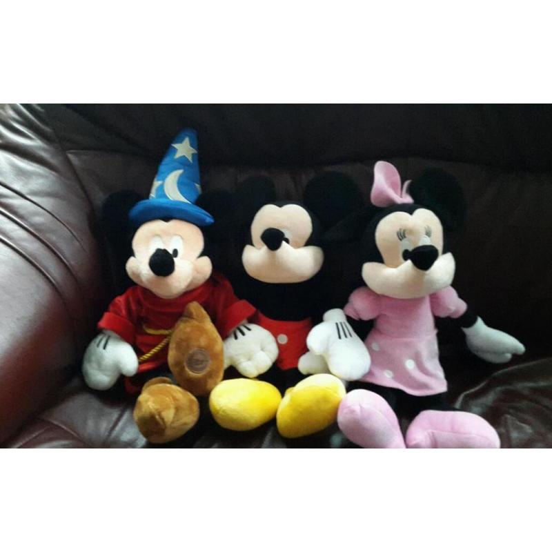 Mickey and Minnie Mouse cuddly toys