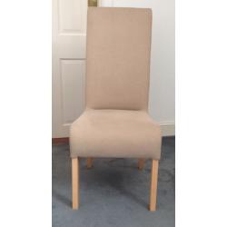 Set of 6 stylish high backed Dining Chairs - Beige