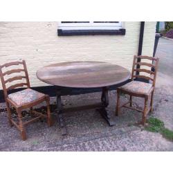 Dining table 2 chairs Beautiful detail old Antique Delivery Available