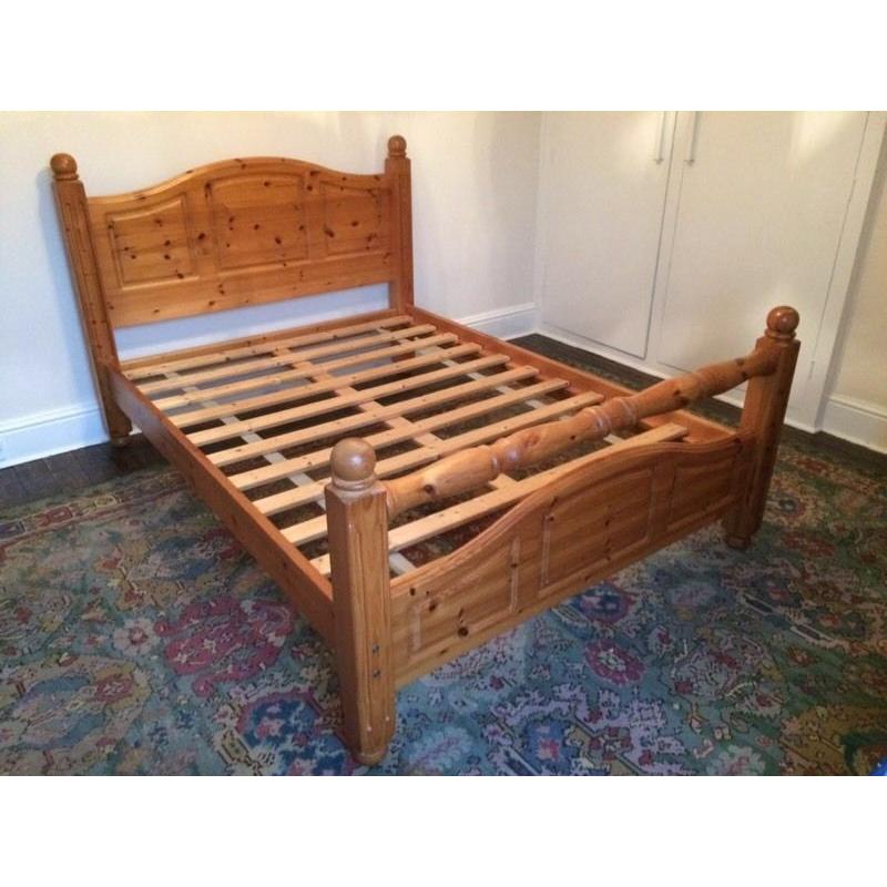 Pine double bed