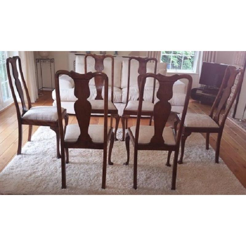 6 Antique High Back Dining Chairs