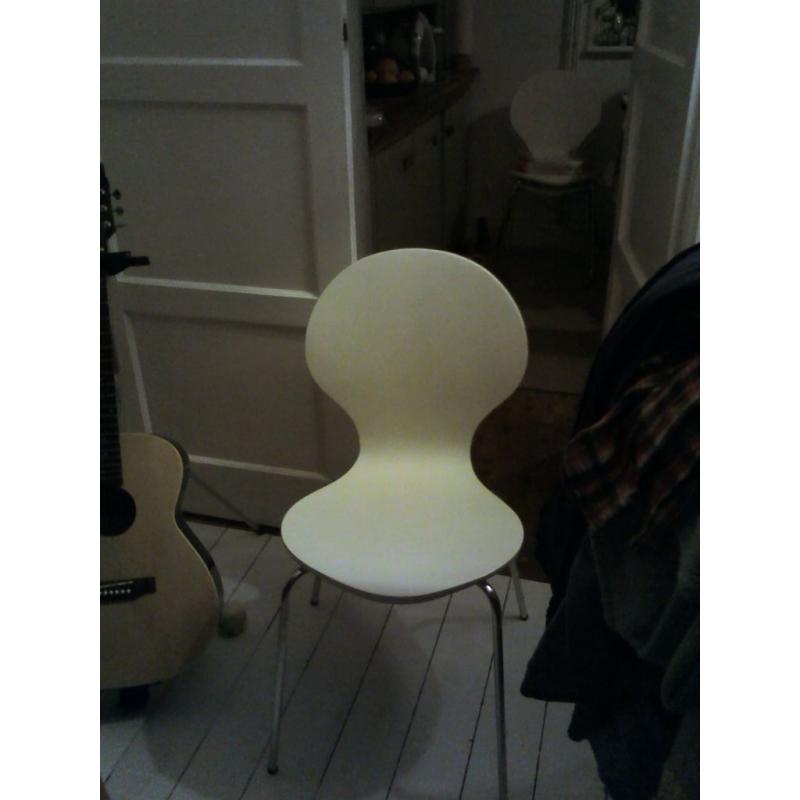 White dining chairs x 4