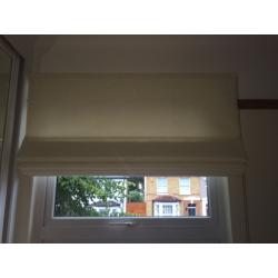 2 cream roman blinds