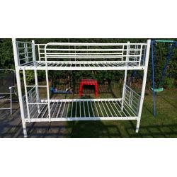 White Metal Frame Bunk Beds