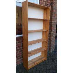 Tall wooden shelves