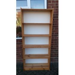 Tall wooden shelves