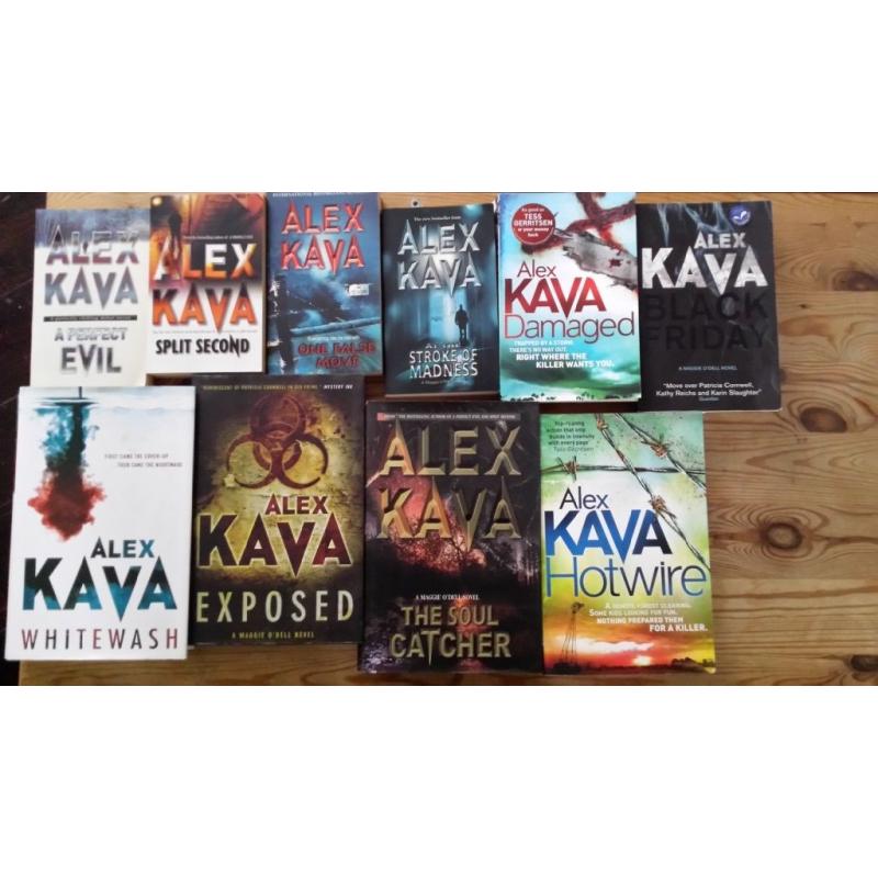 Collection of Alex Kava books.