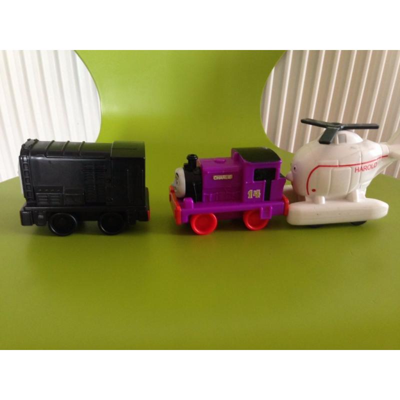 Thomas and Friends push along Harold, Charlie and Diesel in excellent condition