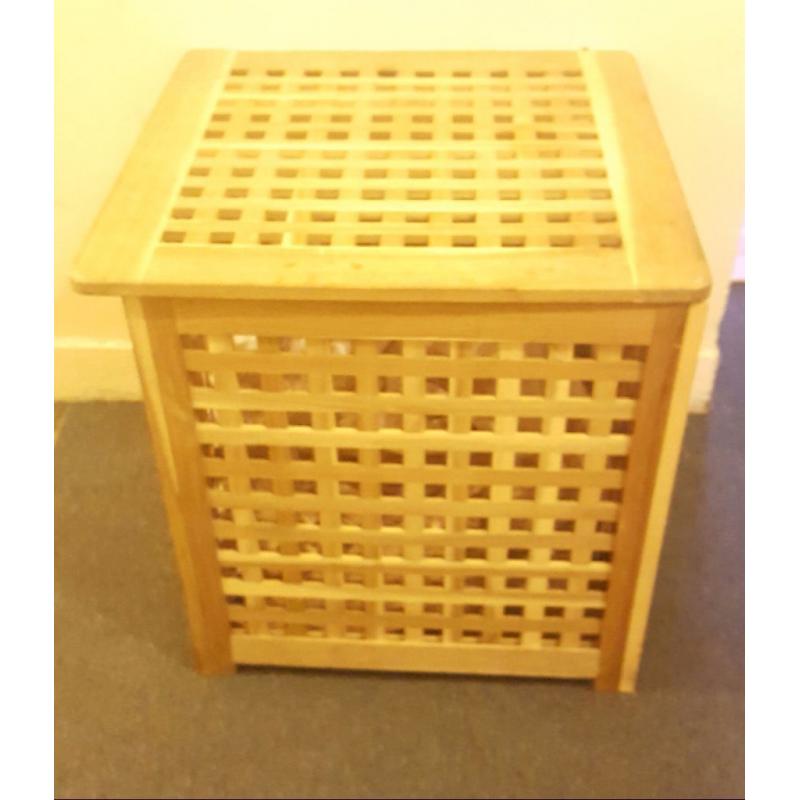 IKEA Brown coffee side table / laundry wooden basket