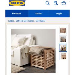 IKEA Brown coffee side table / laundry wooden basket