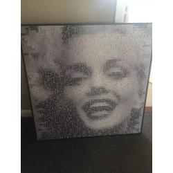 Marilyn Monroe wall picture with all her famous quotes, large picture with black frame