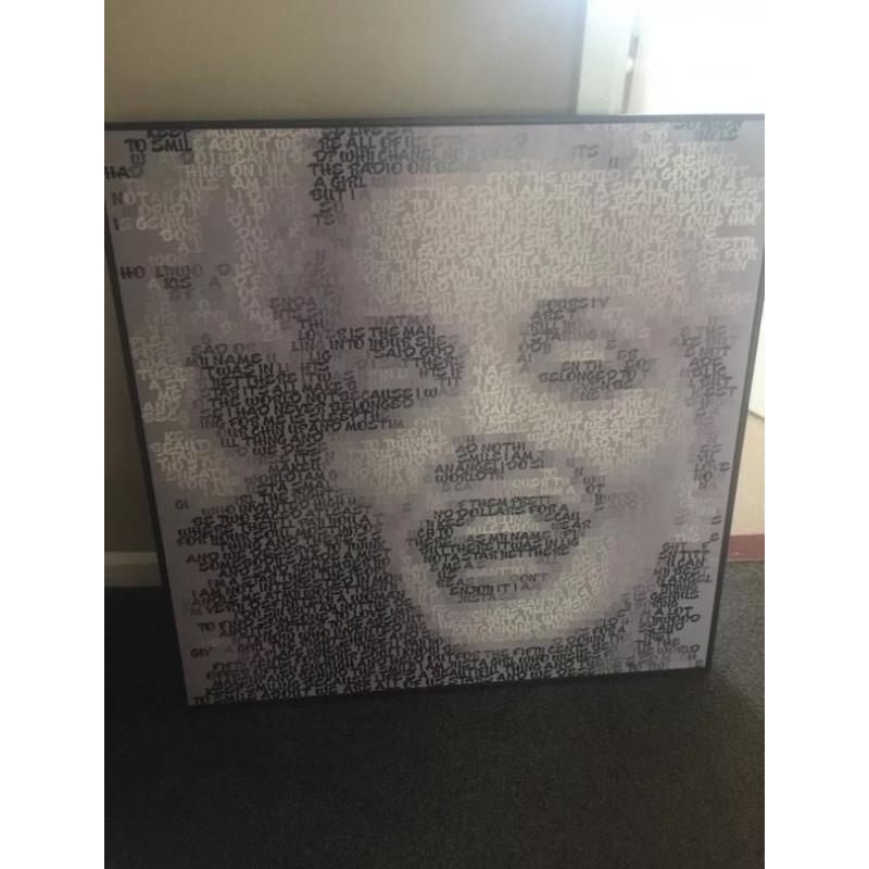 Marilyn Monroe wall picture with all her famous quotes, large picture with black frame