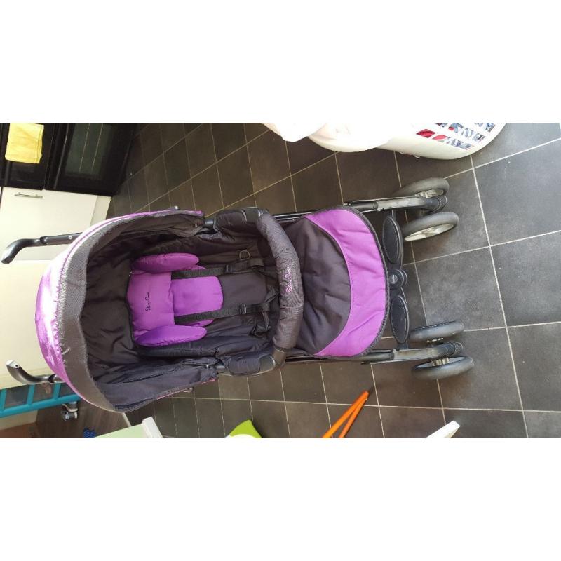 3D silver cross pram