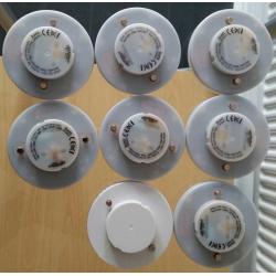 9w GX53 Low Energy compact Fluorescent Lamp, disc shape. 8 pieces. All in working condition.