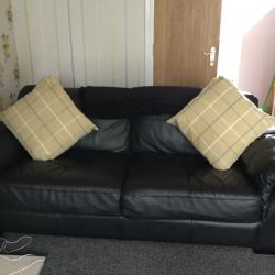 Large leather settee