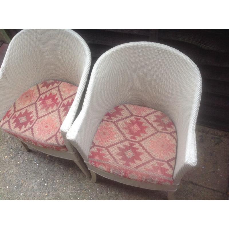 Vintage Lloyd loom commode chairs