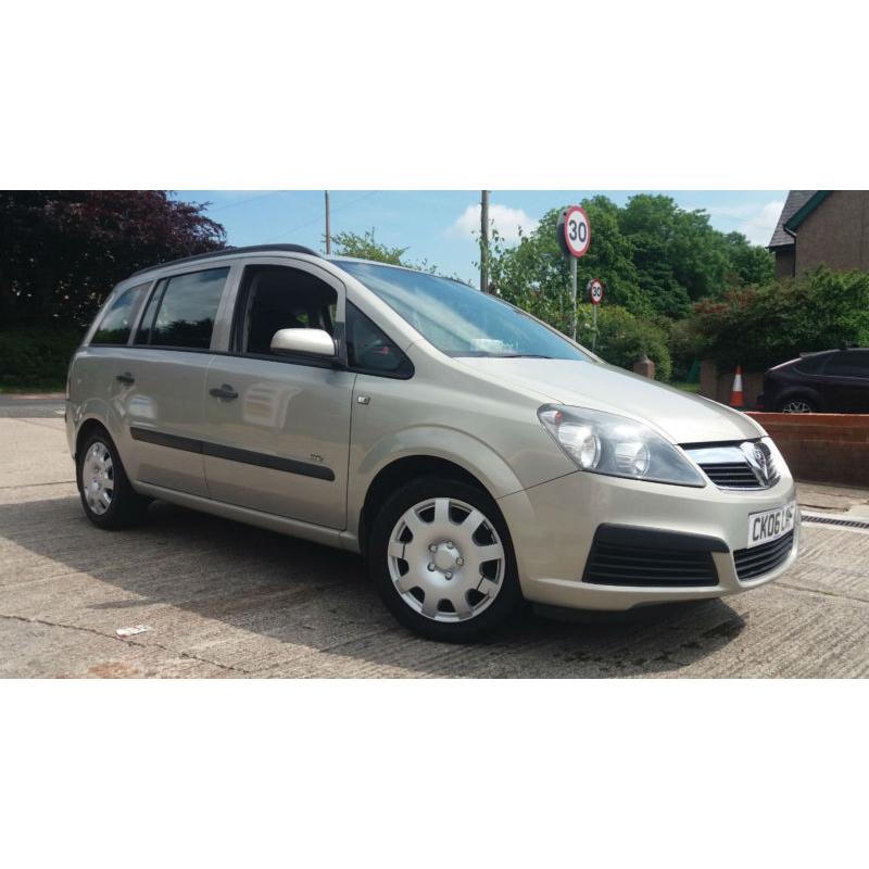 2006 06 VAUXHALL ZAFIRA 1.6i 16V LIFE.STUNNING COLOUR.NICE LOW MILEAGE EXAMPLE .