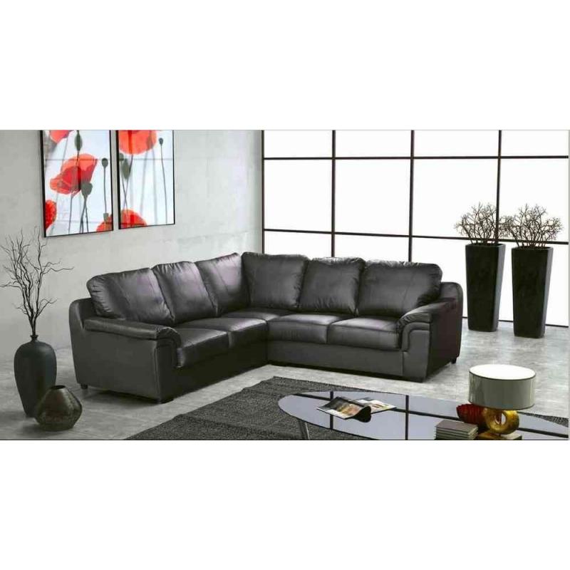 LUXURY LEATHER CORNER SOFA BRAND NEW BLACK FAST DELIVERY "LAST FEW SETS"