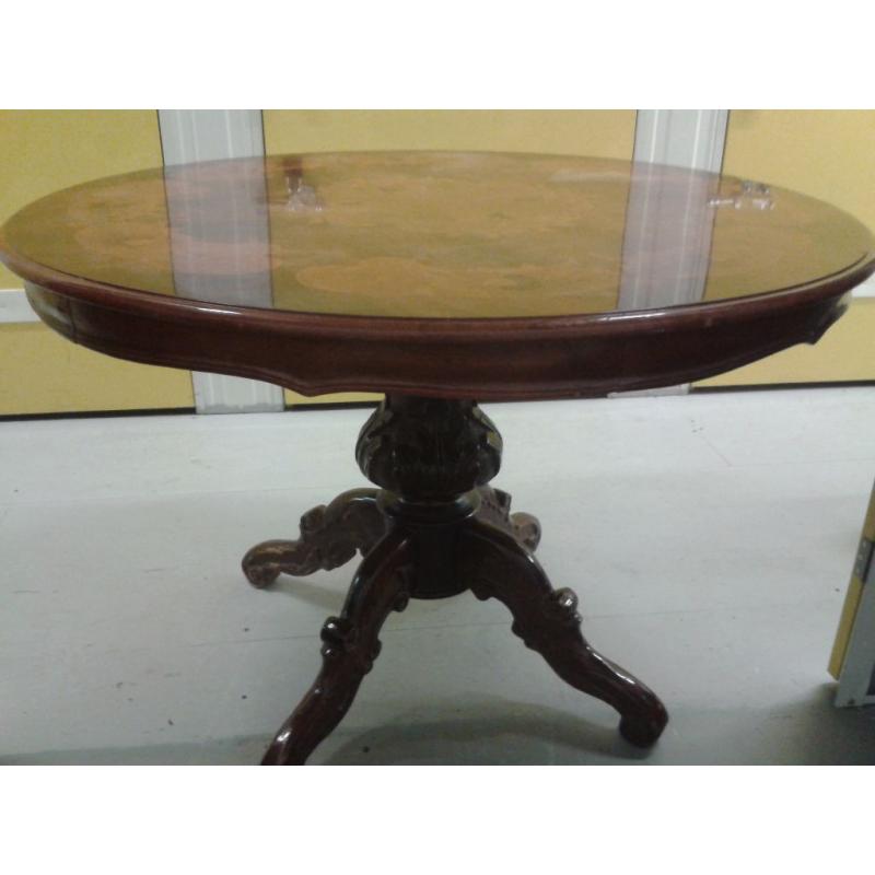 Round dining table,carved,Italian,solid mahogany,110cm