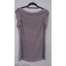 Gorgeous Cos Stores grey off-the-shoulder cutwork tunic/dress- size 36