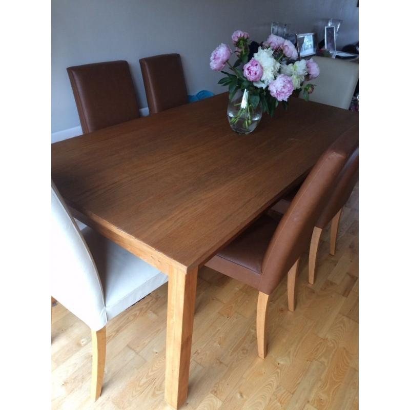 Oak Dining Table (not veneer) & chairs