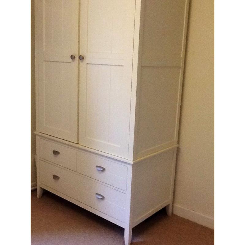 John Lewis Double Wardrobe in Ivory Paint Finish