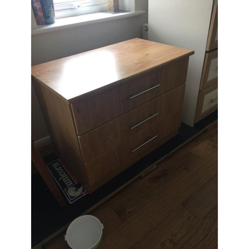 Bedside table with three drawers X two