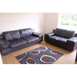 Immaculate Two & Three Seater Leather Sofas