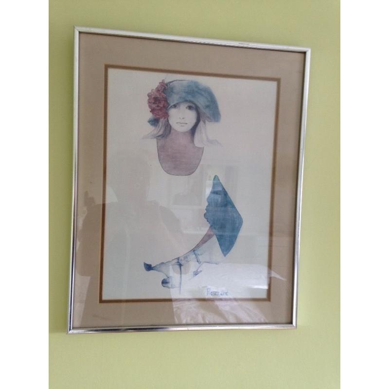 Steel framed print of young girl