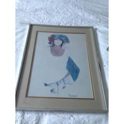 Steel framed print of young girl