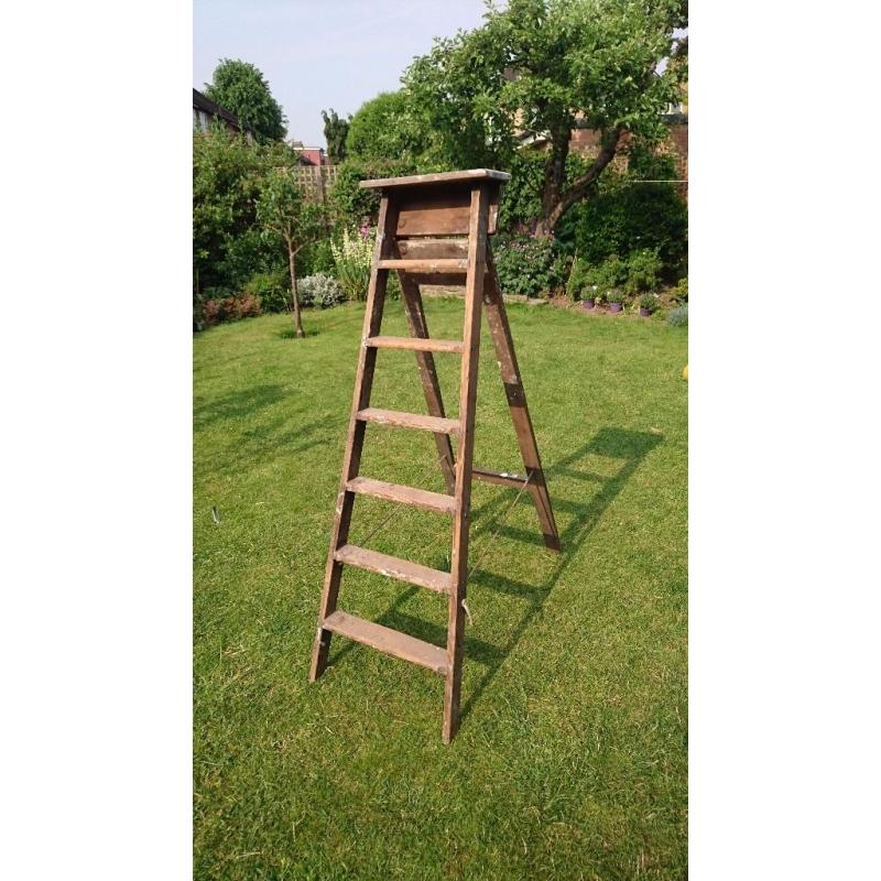 Vintage Wooden Step Ladder - Good For Decoration