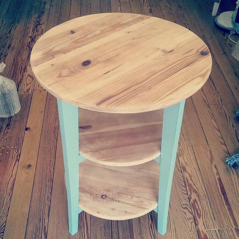 Cute shabby chic duck egg blue side table