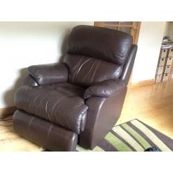 Pair of Carlo power recliner, walnut brown leather for quick sale