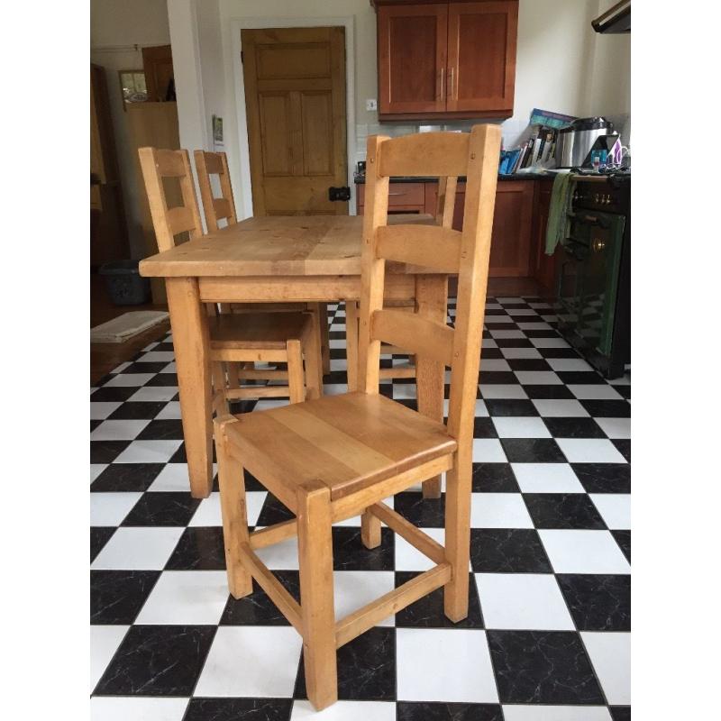 Solid Pine Table and Chairs