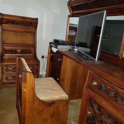 SOUTH AFRICAN PINE HAND CARVED BEDROOM FURNITURE (imported myself)