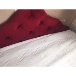 Double bed frame with free red headboard