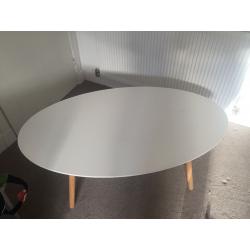 Made white large coffee table with wood detailing (matching sideboard available)