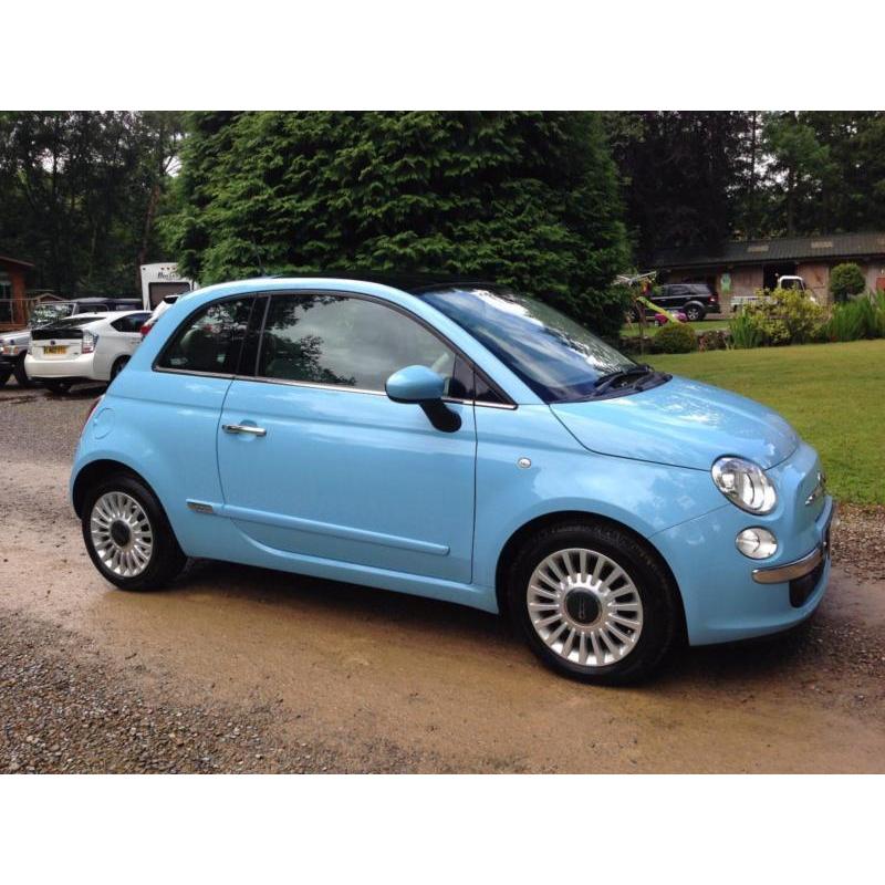 2013 13 FIAT 500 LOUNGE TWINAIR 875 STOP/START BLUE 1 LADY OWNER