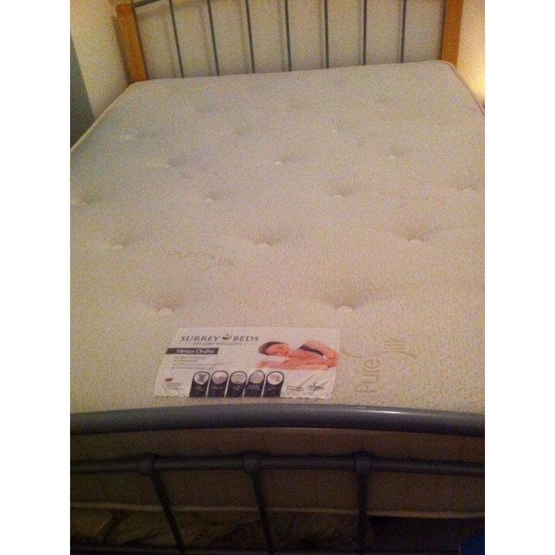 Nearly new double bed with orthopedic mattress