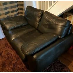 Black leather sofa