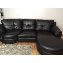 Leather suite with recliner chair