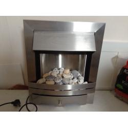 Silver electric fire