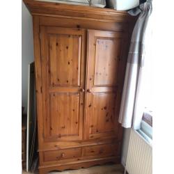 Wardrobe & 2 side tables - solid wood - ideal for refurbushment