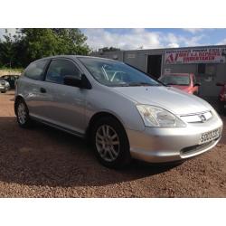 2003 HONDA CIVIC 1.4 ONLY 63000 MILES! MOT JULY 2017! DRIVE AWAY TODAY!