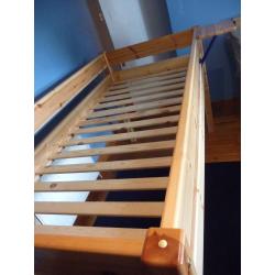 THUKA PINE MID-SLEEPER SINGLE BED - EXCELLENT QUALITY, V GOOD CONDITION