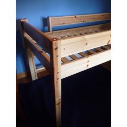 THUKA PINE MID-SLEEPER SINGLE BED - EXCELLENT QUALITY, V GOOD CONDITION